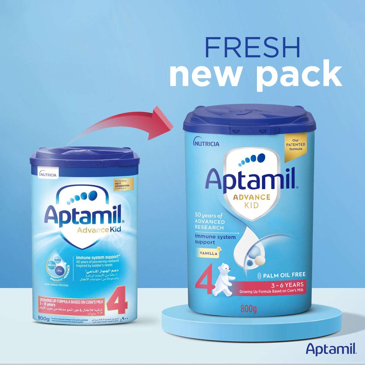 Aptamil Advance Kid Stage 4 Growing Up Formula Vanilla Flavour From 3-6 Years 800 g