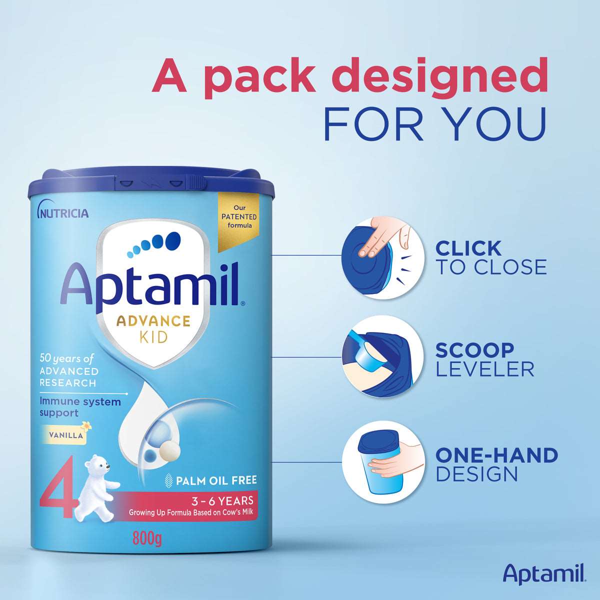 Aptamil Advance Kid Stage 4 Growing Up Formula Vanilla Flavour From 3-6 Years 800 g