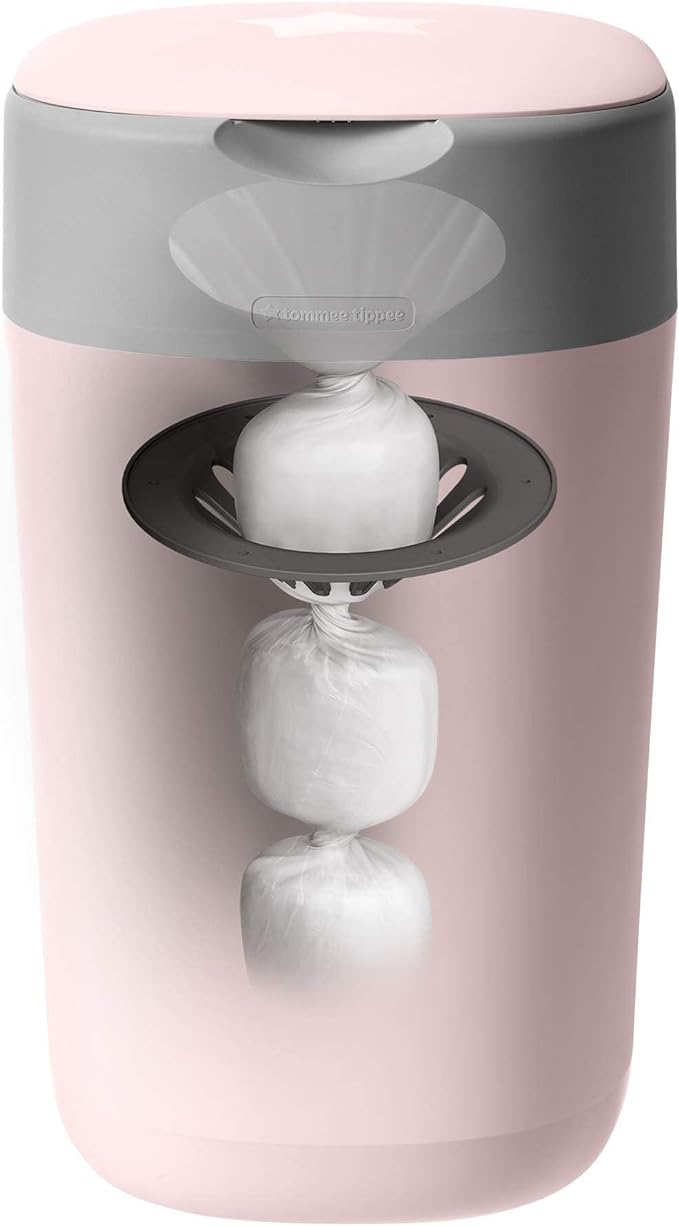 Tommee Tippee Twist and Click Nappy Disposal Tub, Pink