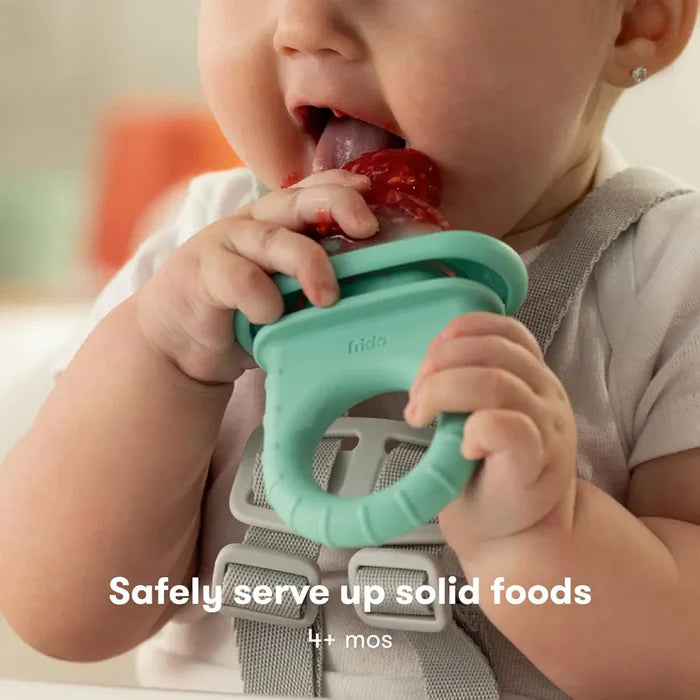 Frida Baby Push Pop Feeder โ Safe Silicone Food Feeder for Babies (1-Pack, Teal)