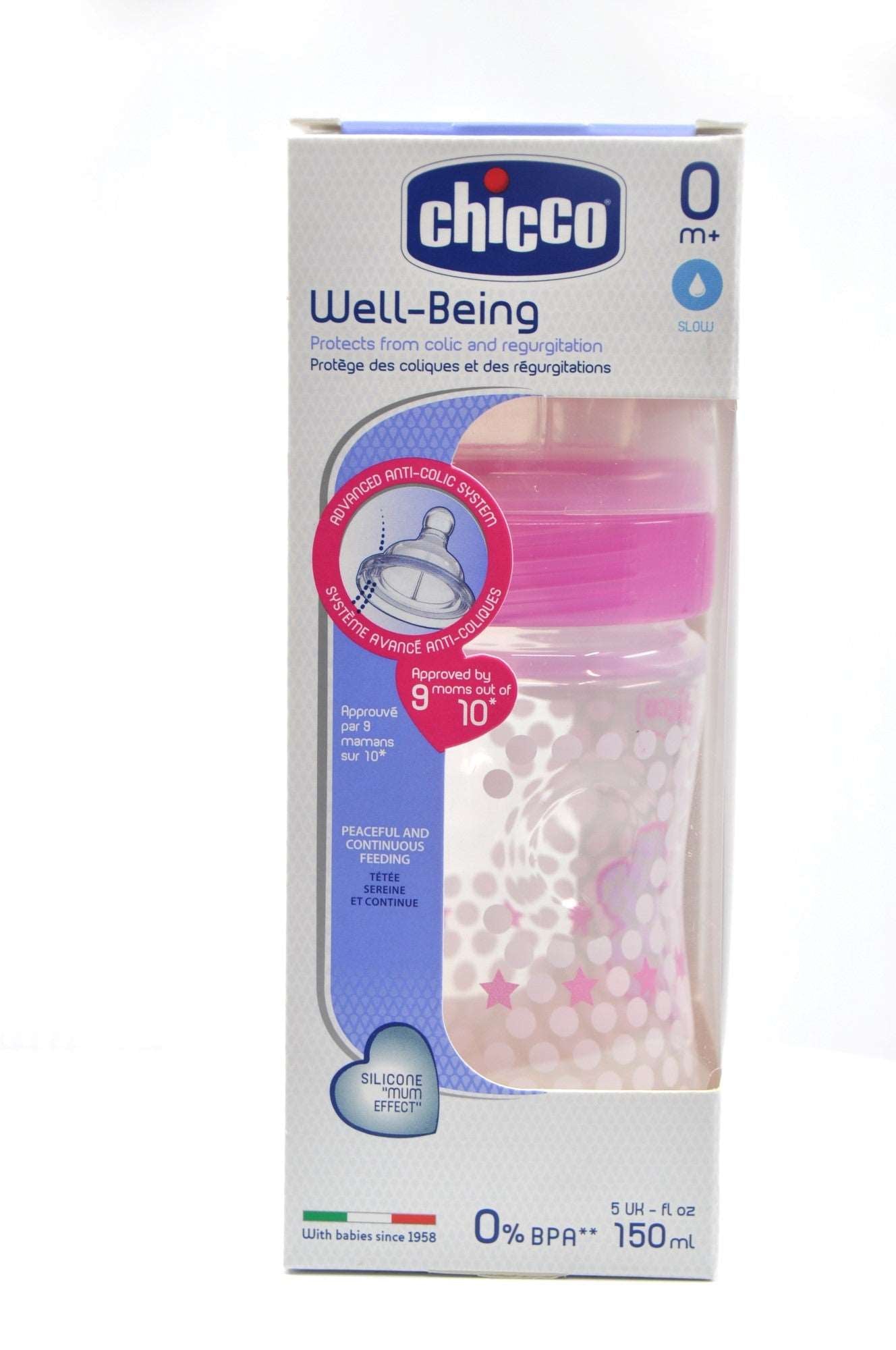 MamaApp Chicco Well Being Plastic Bottle 150 ml Normal Silicone