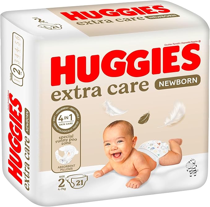 Huggies Diaper Extra Care Newborn Size 2 (21's)