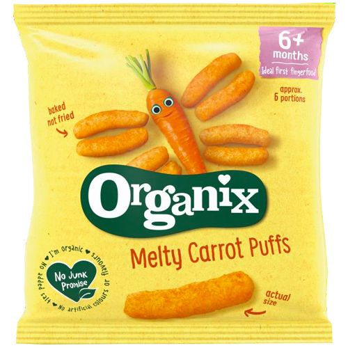Organix Melty Carrot Puffs Organic Corn Snacks