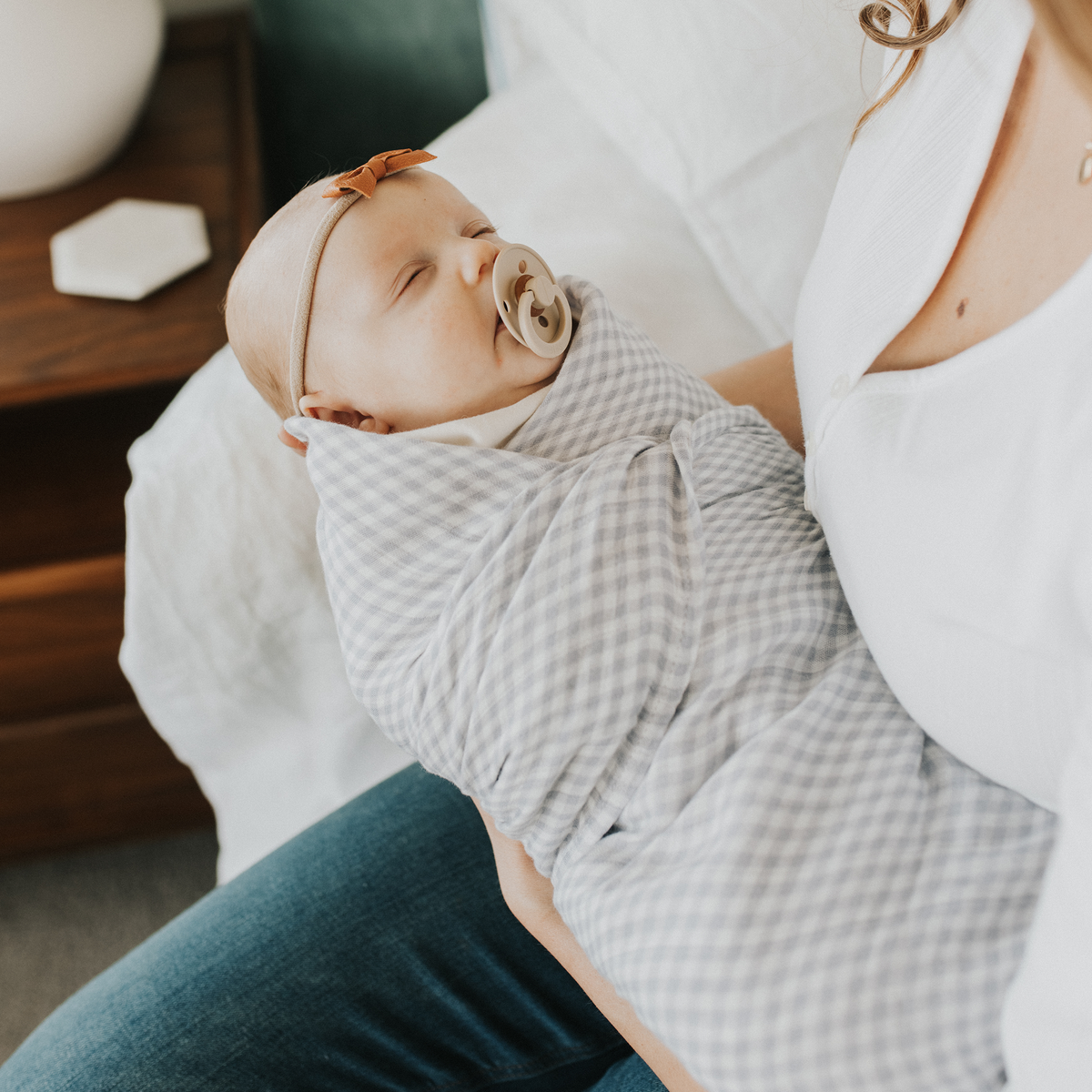 Little Unicorn 2-Pack Deluxe Muslin Swaddle Set-Rainbow Gingham Set