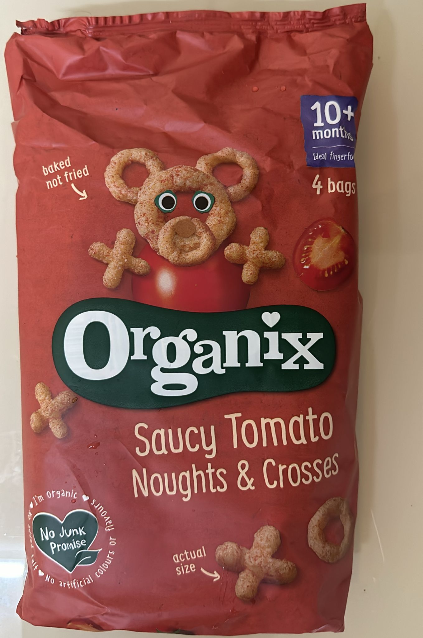 Organix Saucy Tomato Noughts & Crosses 4x15 g