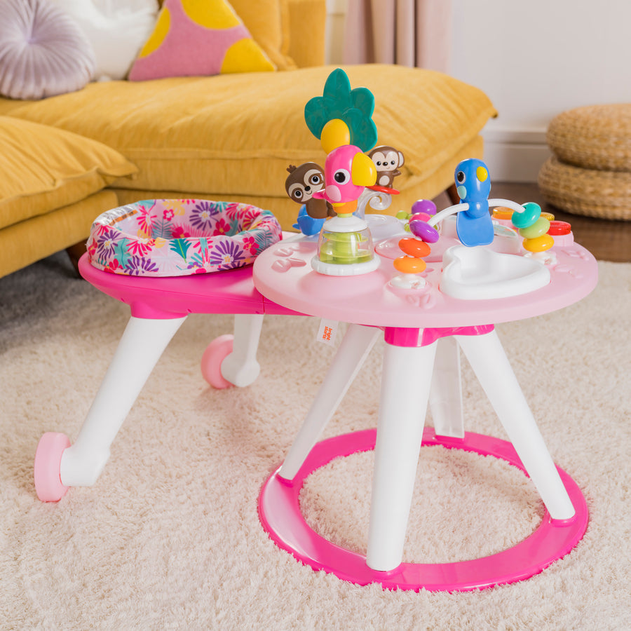 Bright Starts Around We Go™ 2-in-1 Walk-Around Activity Center & Table – Tropic Coral