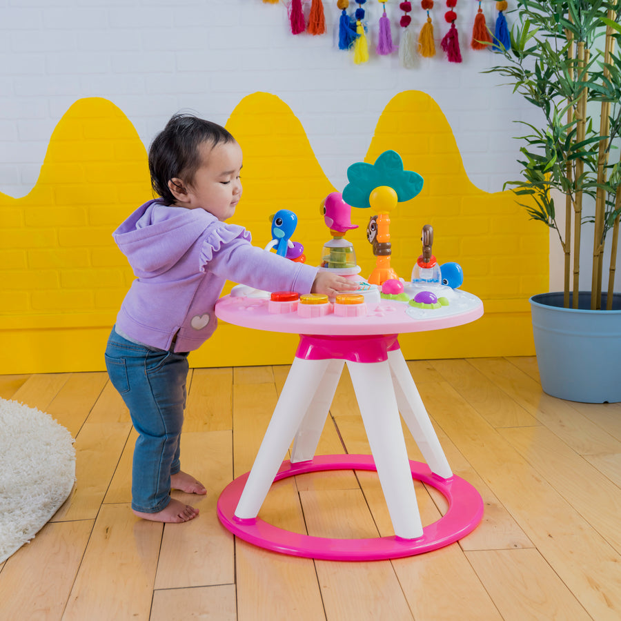 Bright Starts Around We Go™ 2-in-1 Walk-Around Activity Center & Table – Tropic Coral