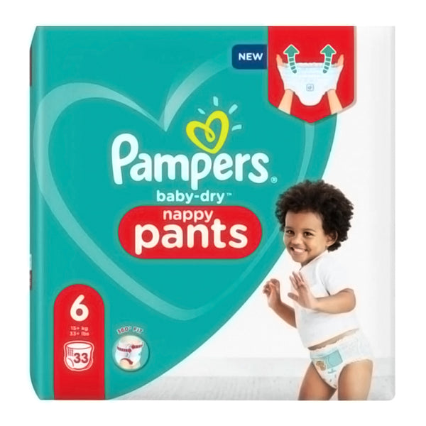 Pampers Baby Dry Nappy Pants Size 6 33's