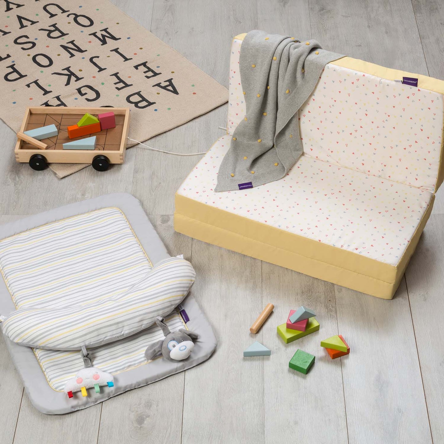 ClevaMama ClevaFoam Travel Cot Mattress - 3 in 1 Sleep, Sit & Play