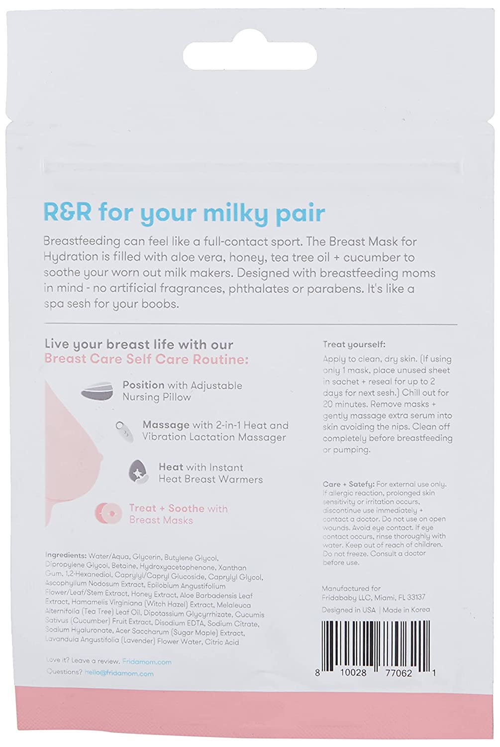 FridaMom Breast Mask for Hydration Skin Care