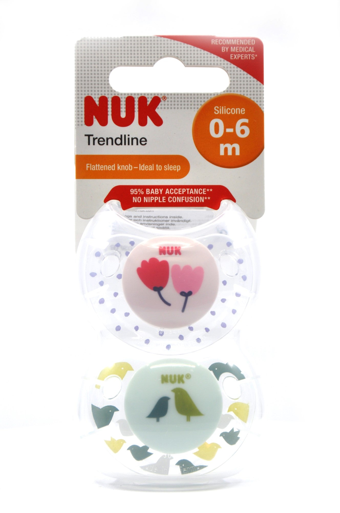 MamaApp NUK Pacifier Silicone Size 1 Trendline Adore (2 Pcs)