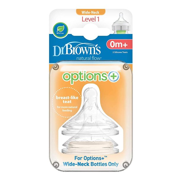 Dr. Brown's Natural Flow Level 1 Wide Neck Silicone Nipple