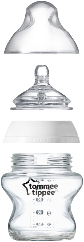 Tommee Tippee Closer To Nature Glass Feeding Bottle Clear