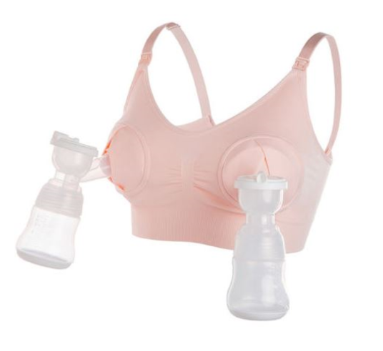 Hands Free Pumping & Nursing Bra - Pink (Unpadded)