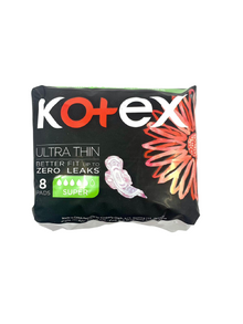 Kotex Ultra Thin Pads Super + Wings 8's