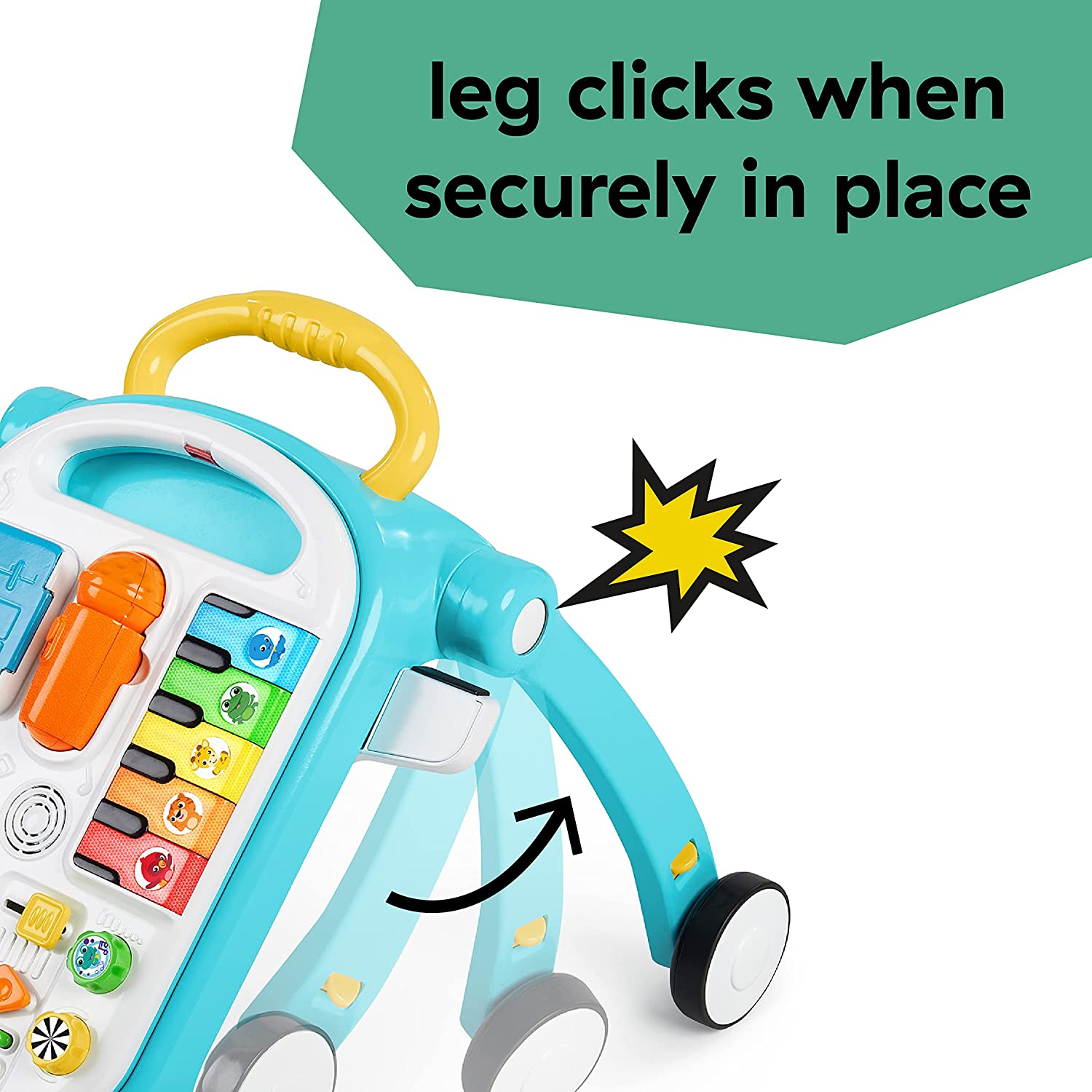 Kids2 Baby Einstein Musical Mix ‘N Roll 4-in-1 Push Walker, Activity Center, Toddler Table and Floor -Toy