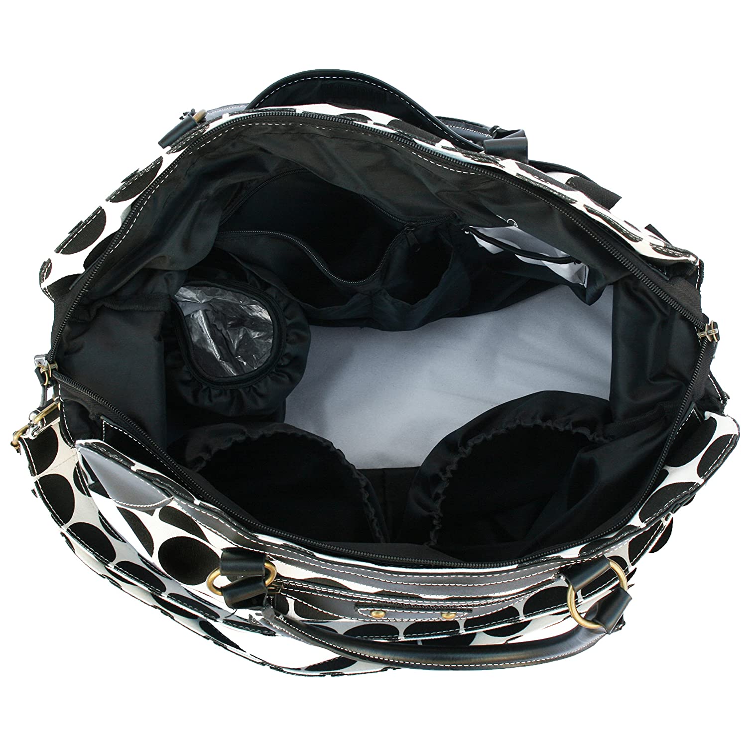 Ryco Sienna Nursery Bag - Black Polka - MamaApp