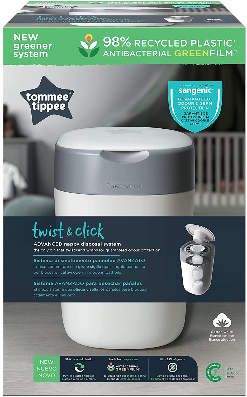 Tommee Tippee Twist & Click Advance Nappy Bin