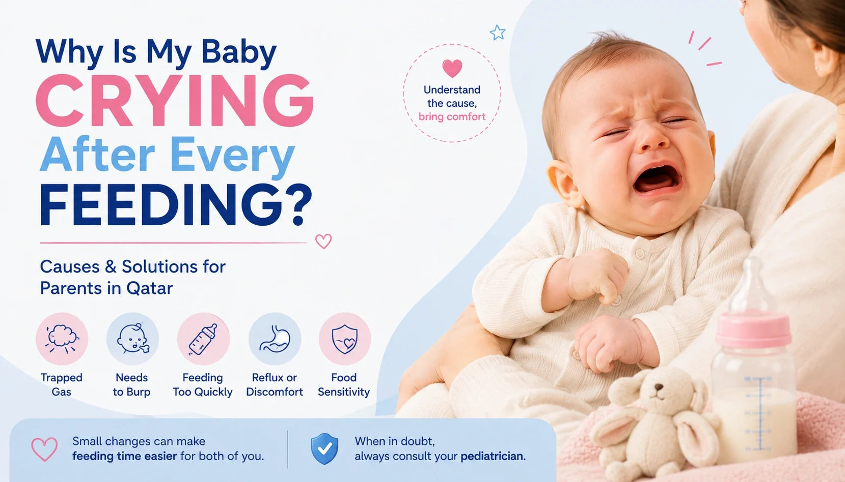 Why Is My Baby Crying After Every Feeding? Causes & Solutions for Parents in Qatar