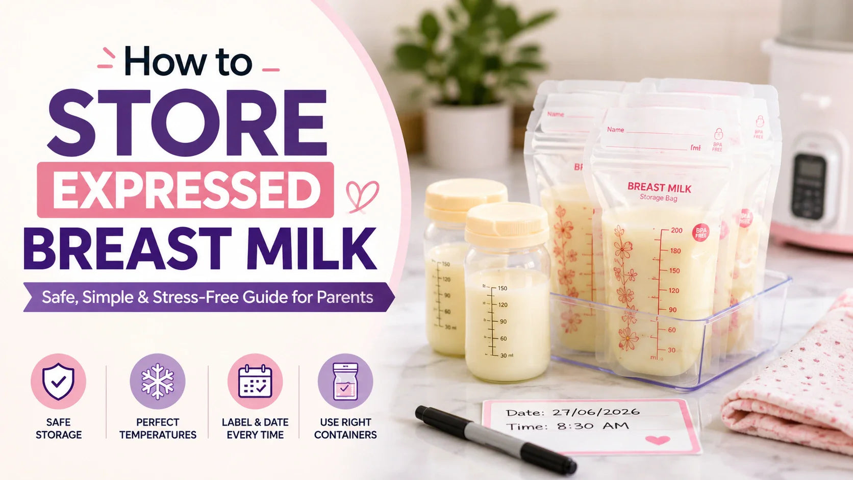 How to Store Expressed Breast Milk Safely: A Complete Guide for Parents
