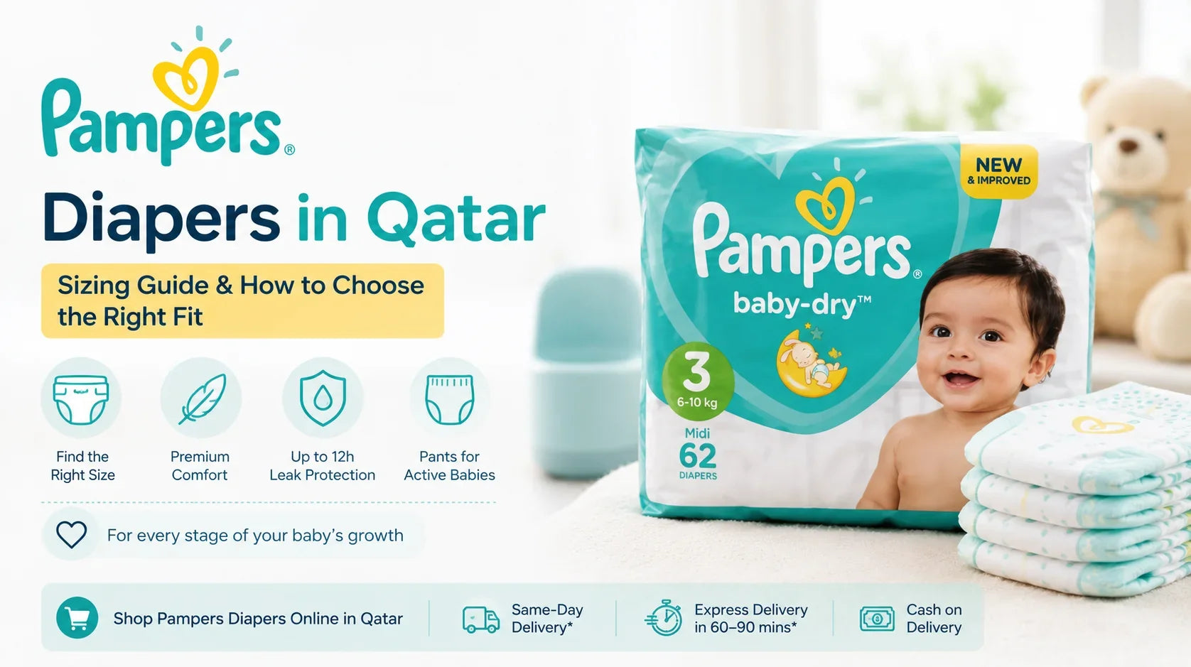 Pampers Diapers in Qatar: Sizing Guide & How to Choose the Right Fit