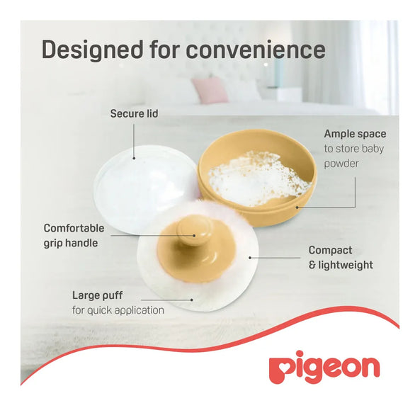 MamaApp Pigeon Powder Puff with Case Yellow