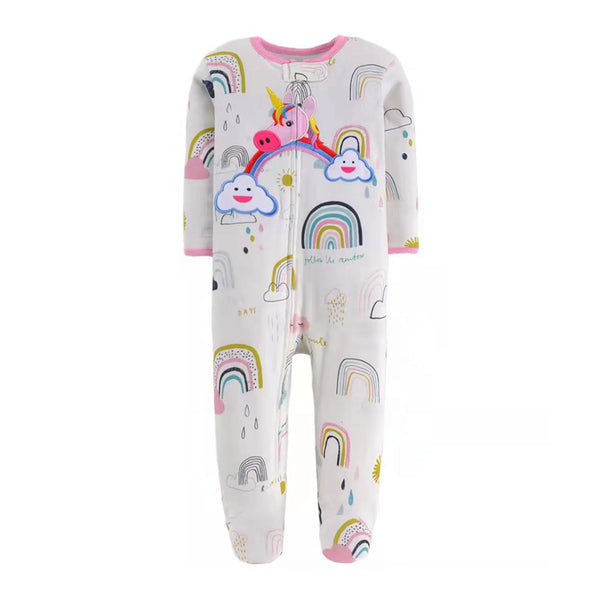 Products Unicorn & Rainbow Zipper Pajama - Organic Cotton