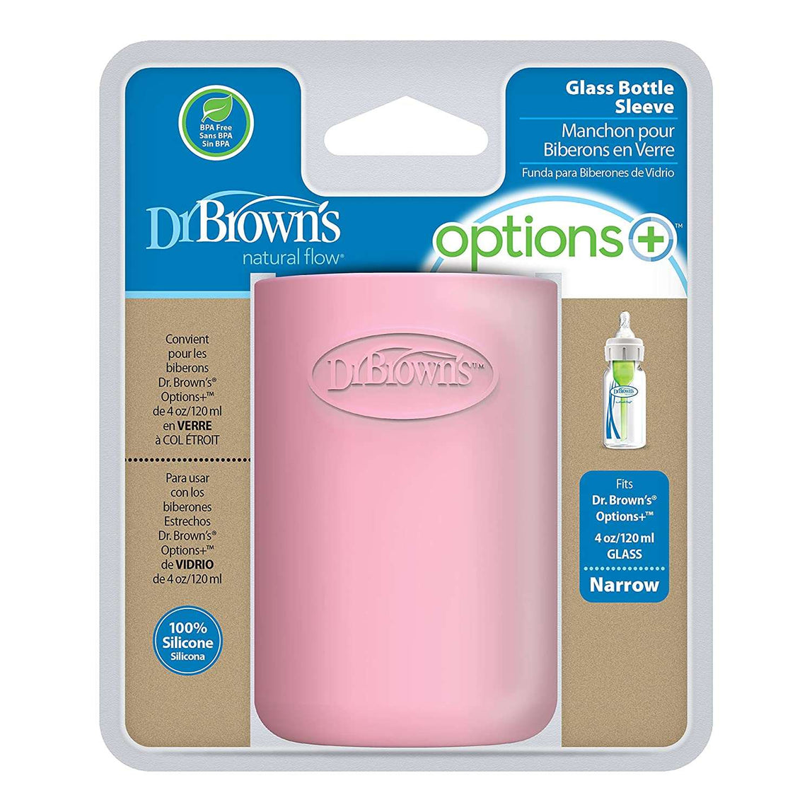 Dr Brown's Narrow Glass Bottle Sleeve 120ml - MamaApp