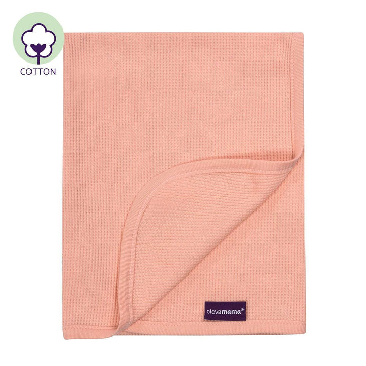 ClevaMama Waffle Weave Cotton Blanket Crib and Moses Basket