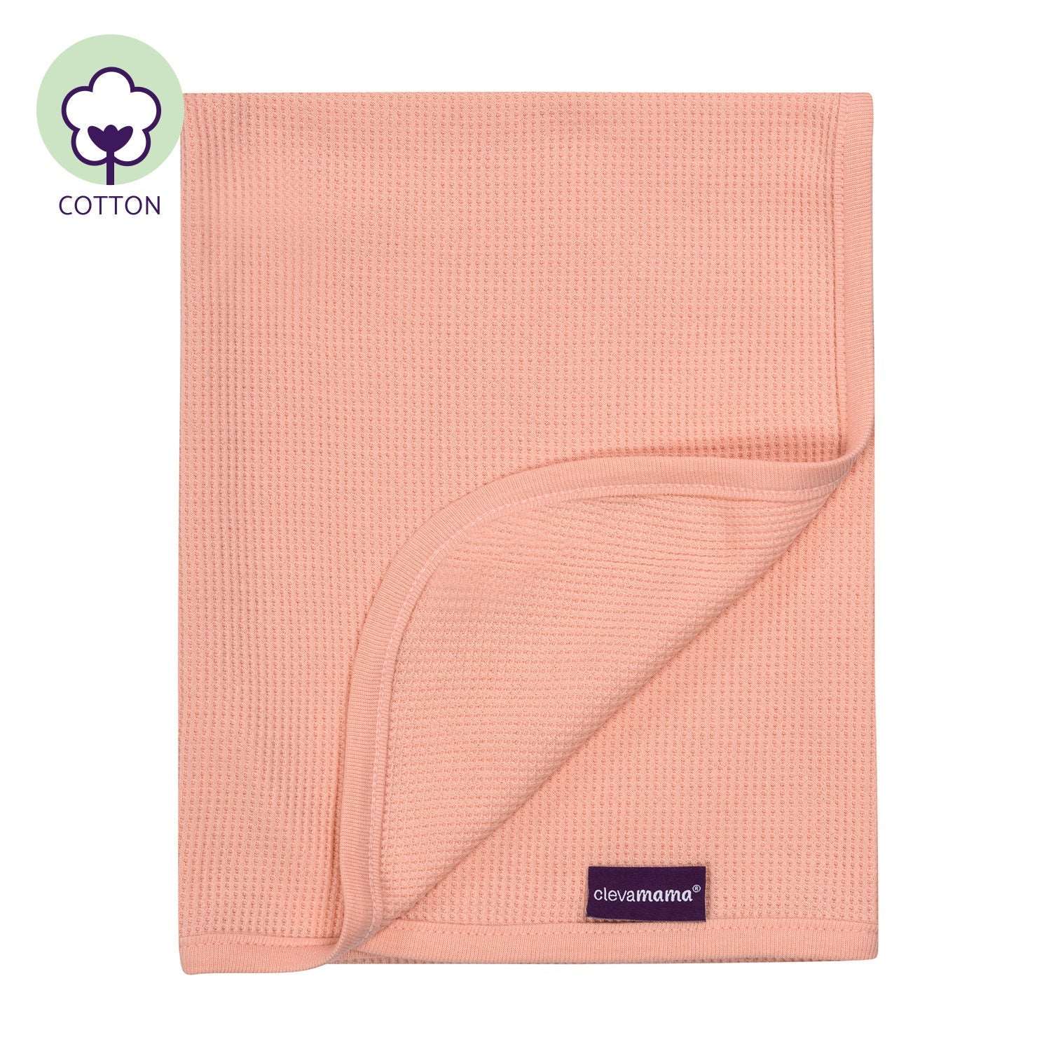 ClevaMama Waffle Weave Cotton Blanket Cot/Cot Bed