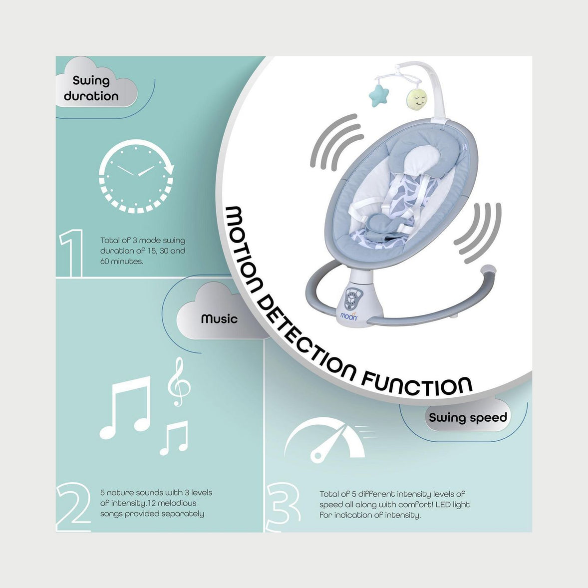 MOON Musical Baby Swing – Comfort Meets Calm