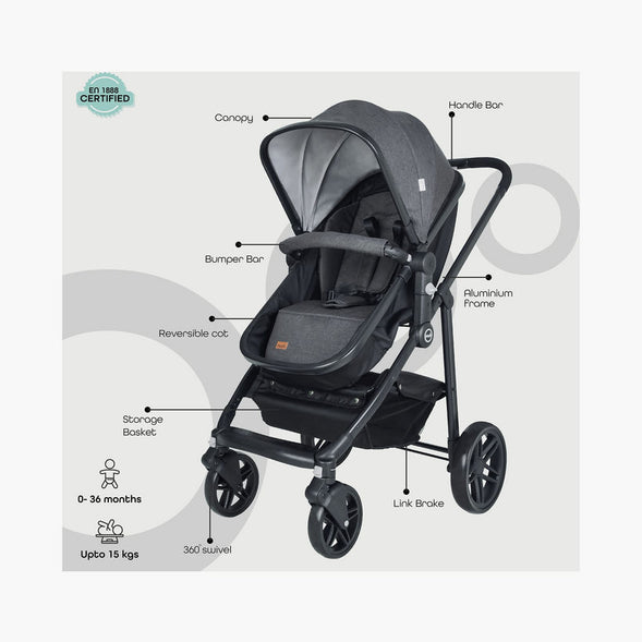MOON Tres 3 in 1 Travel System -Black