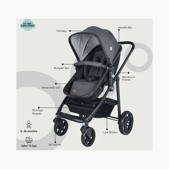MOON Tres 3 in 1 Travel System -Black
