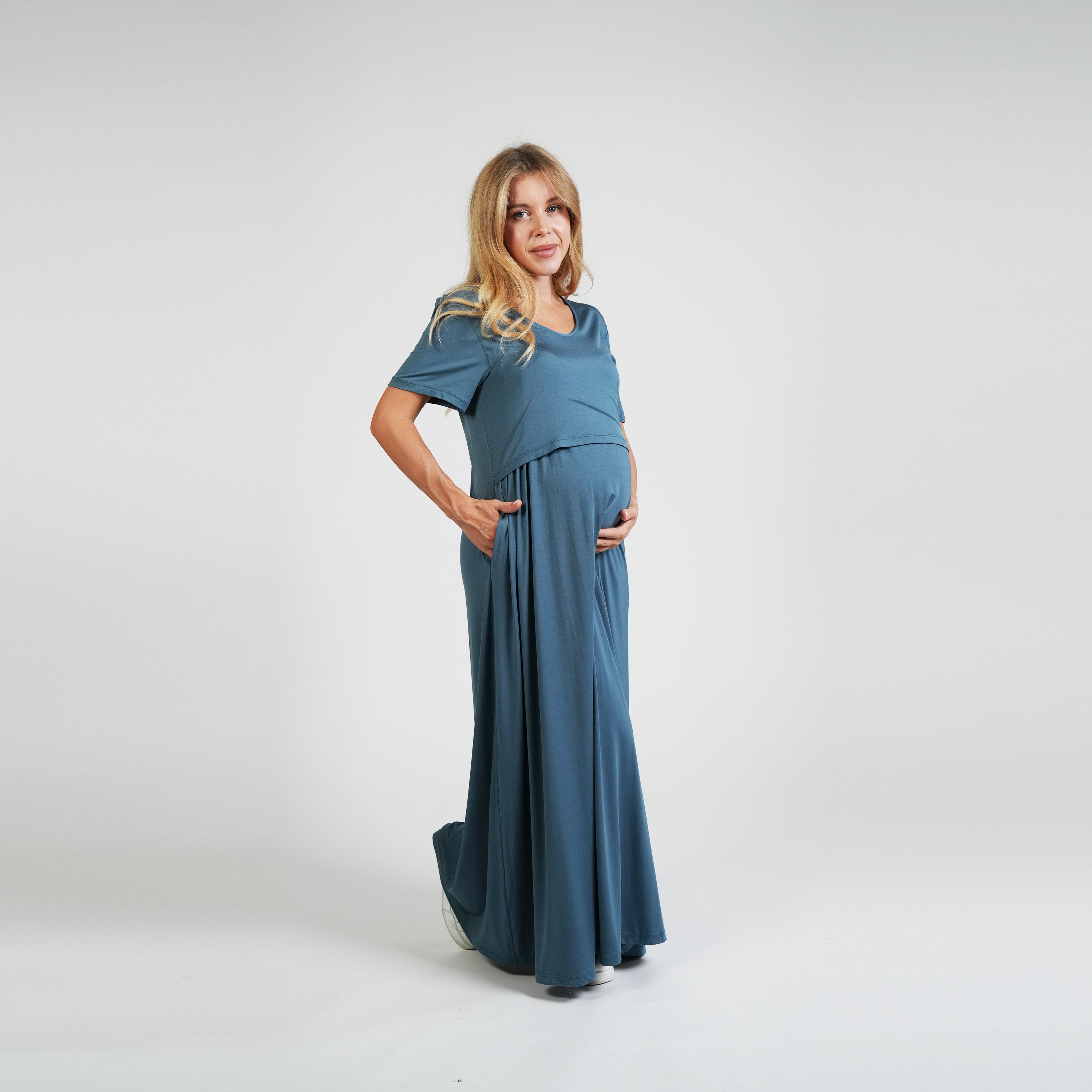 Everyday Nursing Dress - Navy | MamaApp