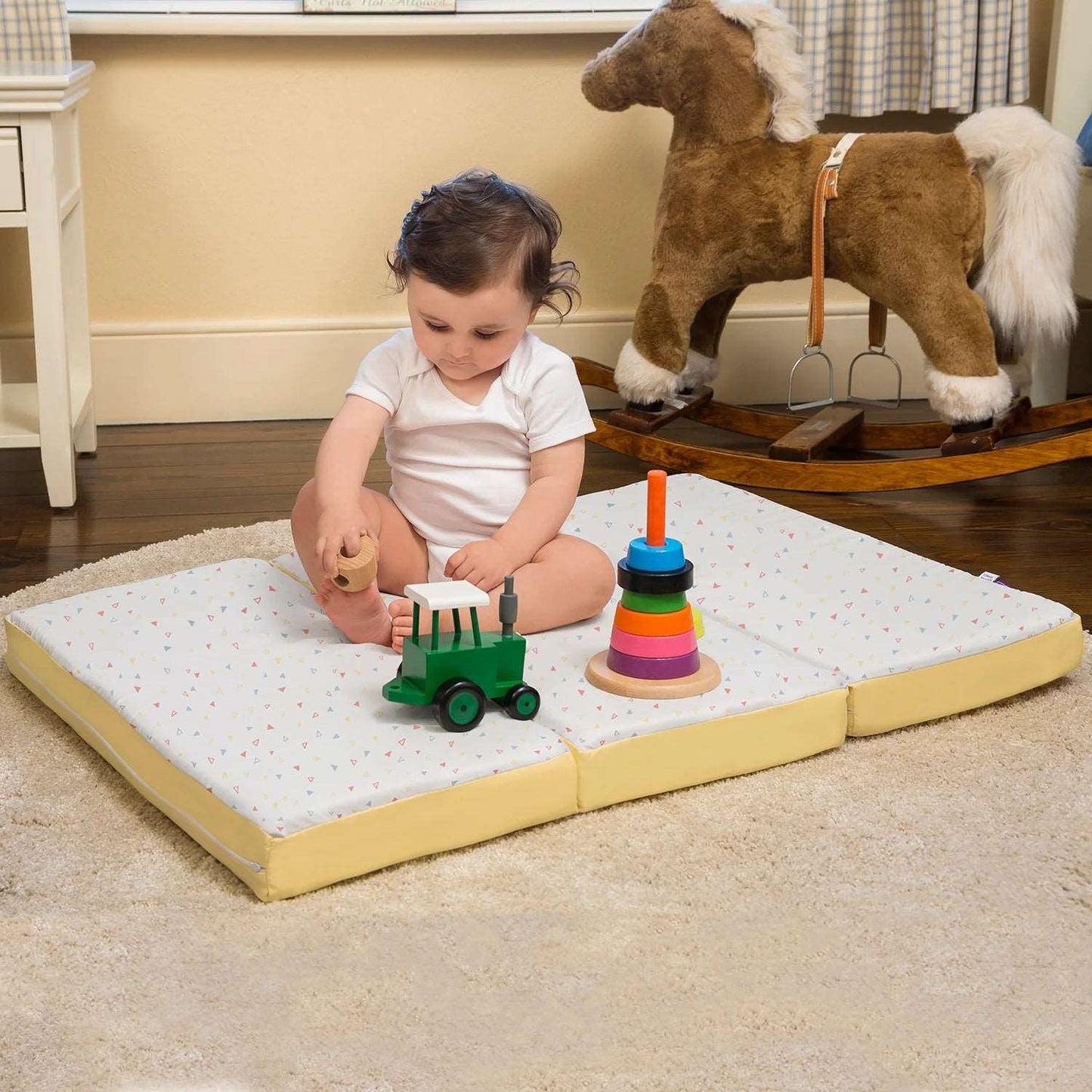ClevaMama ClevaFoam Travel Cot Mattress - 3 in 1 Sleep, Sit & Play