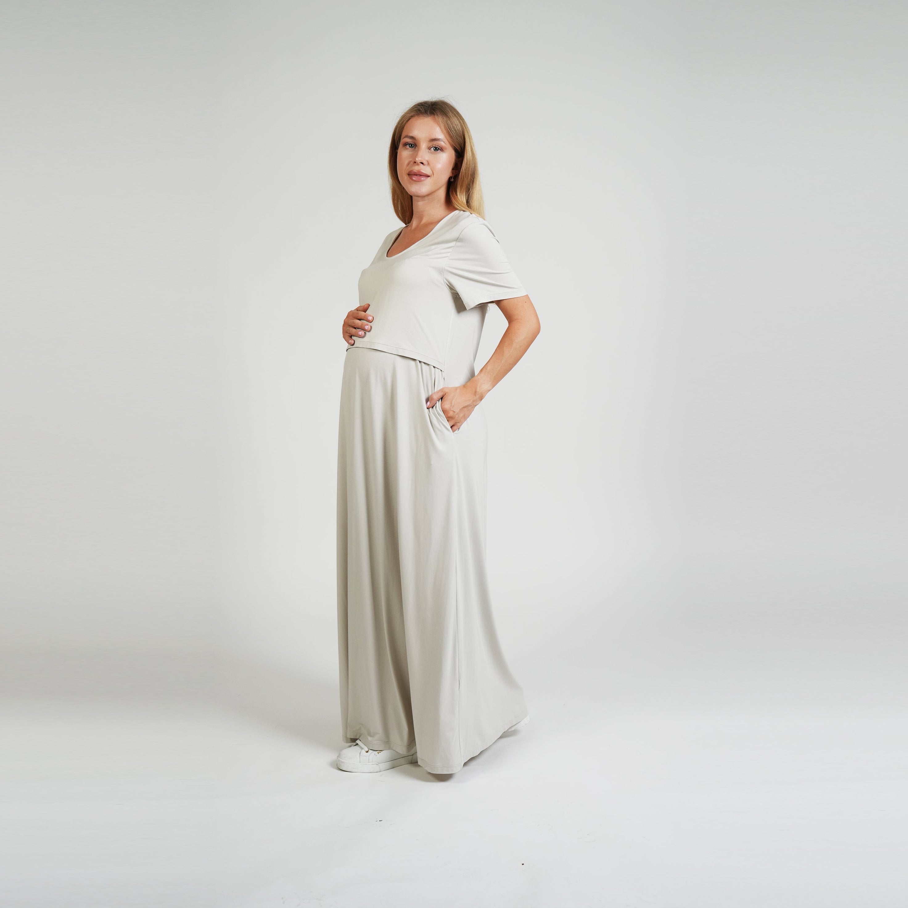 Everyday Nursing Dress - Beige