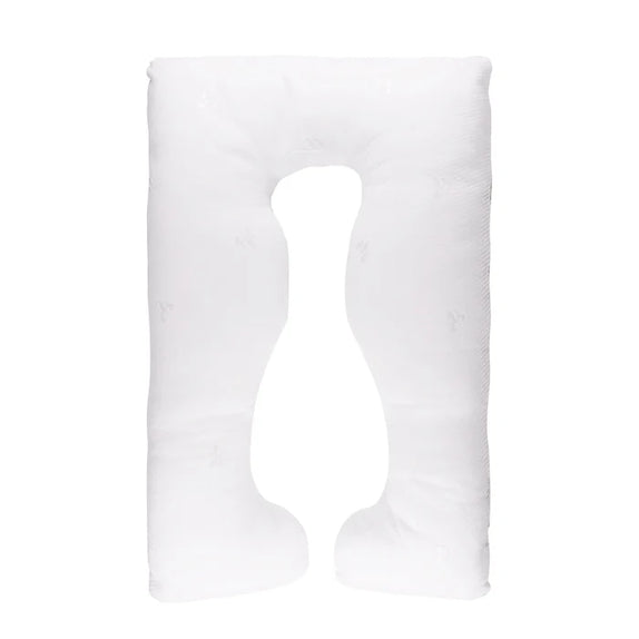 Moon u shaped maternity pillow with back support grey