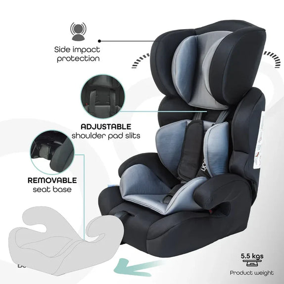 Moon tolo car seat group 1 2 3 grey