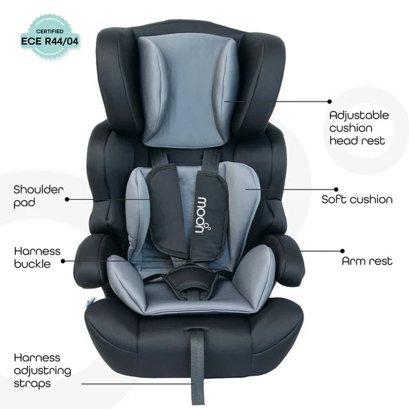 Moon Tolo Car Seat (Group 1,2,3) - Grey