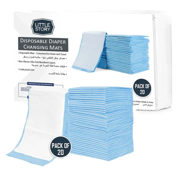 Little Story Disposable Diaper Changing Mats (20's) Blue