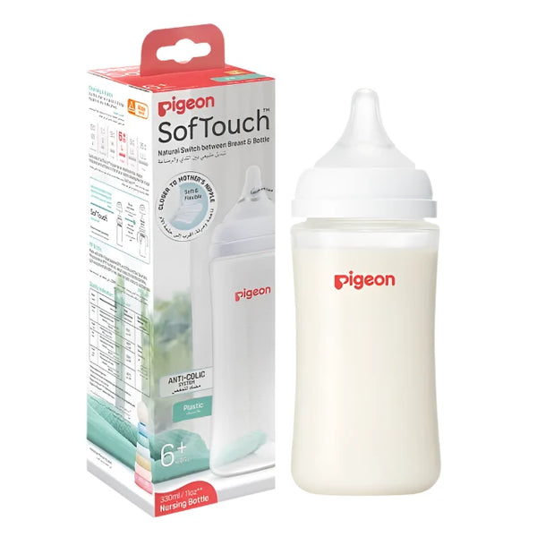 Pigeon Softouch WideNeck Plastic Feeding Bottle 6m+ 330ml