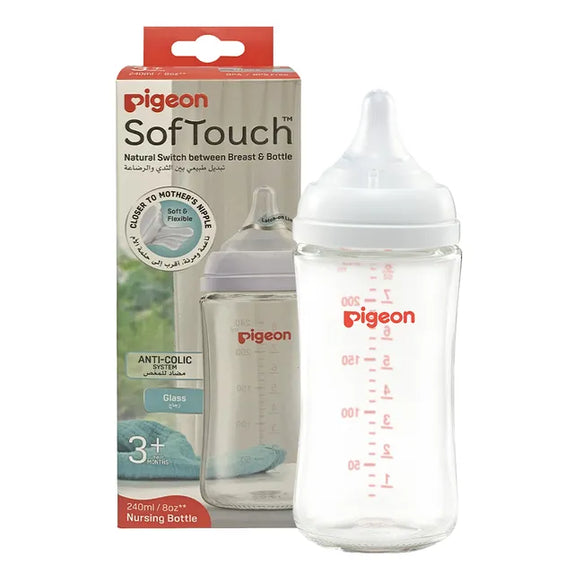 Pigeon softouch wideneck plastic feeding bottle 3m 240ml copy