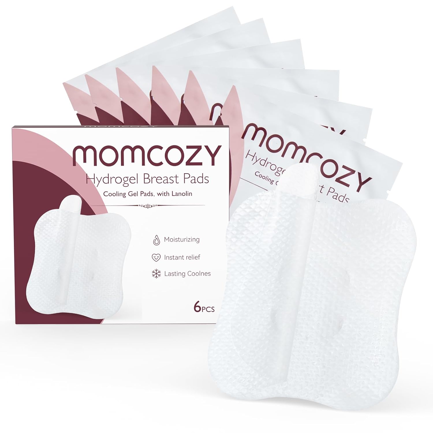 Momcozy Nursing Pads, Cooling Instant Hydrogel Nipple Pads Relief for Sore Nipples