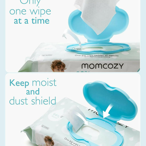 Momcozy - Water Based Baby Wipes Unscented - 60pcs