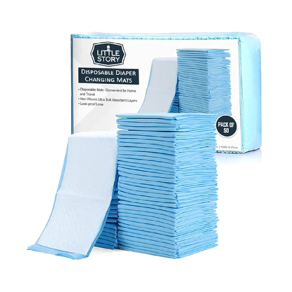 Little Story - Disposable Diaper Changing Mat 50Pcs- Blue