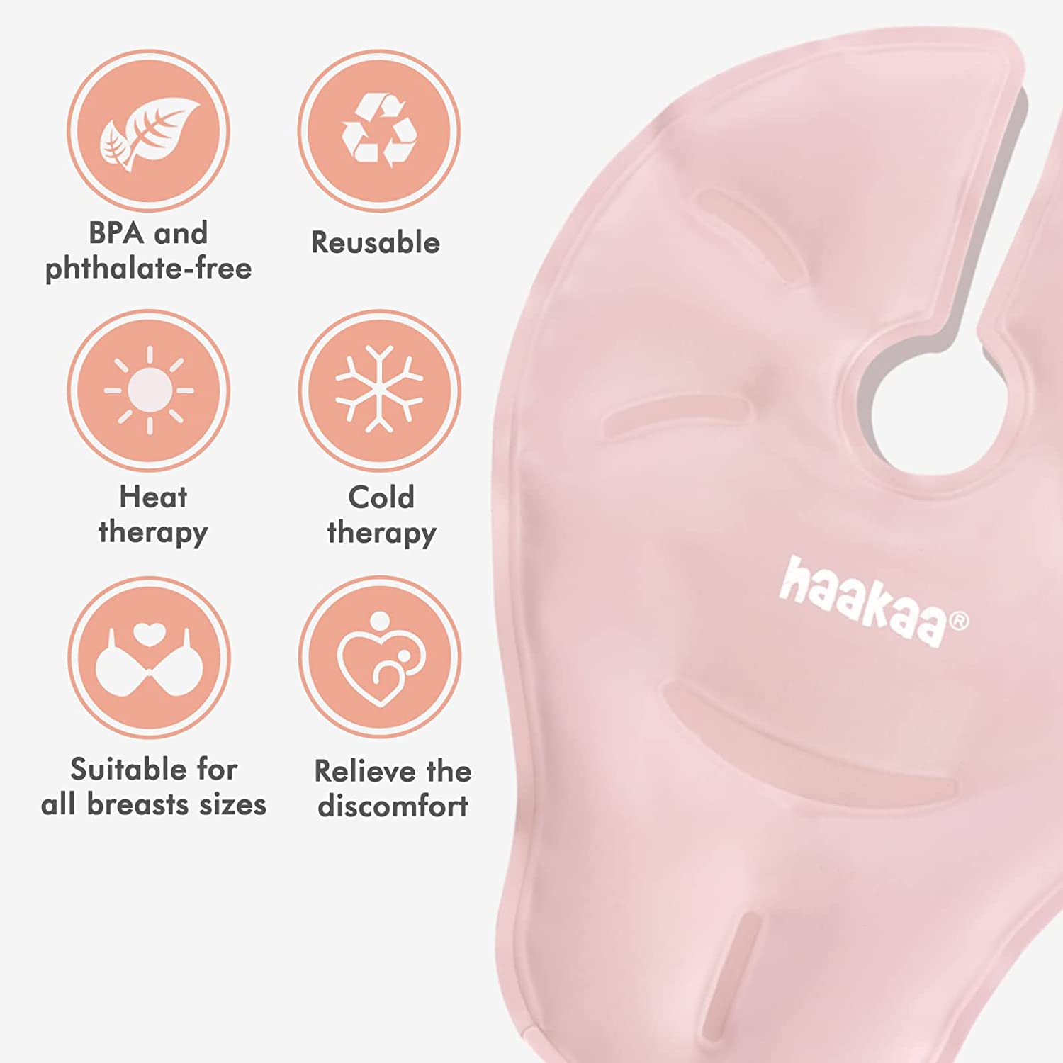 Hot & Cold Reusable Breast Compression Pads, Blush – Haakaa