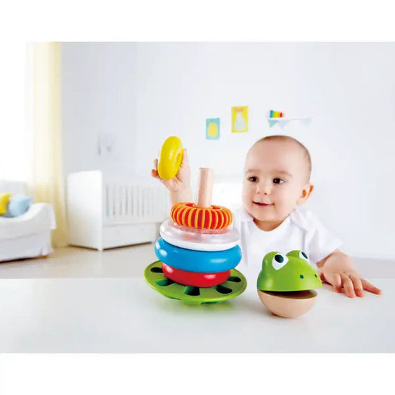 Hape mr frog stacking rings