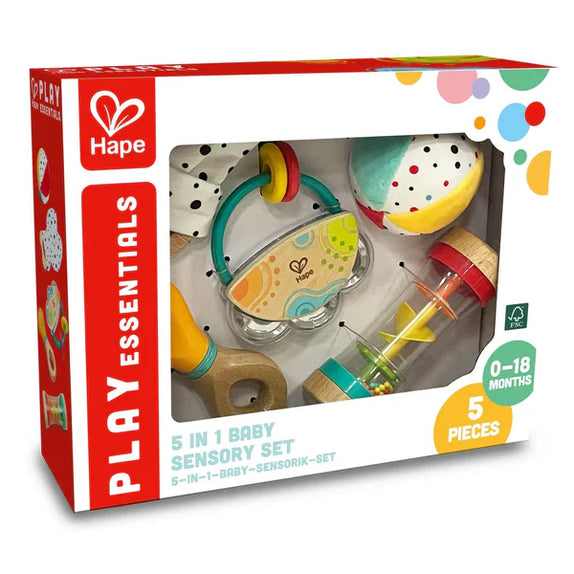 Hape 5 in 1 baby sensory set