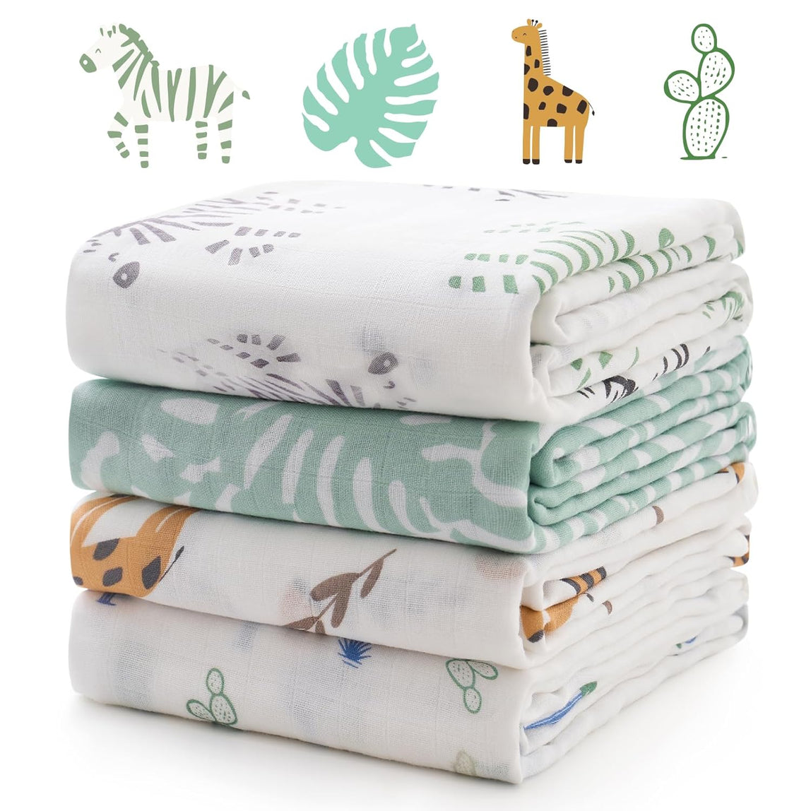Momcozy Muslin Swaddle Blankets - Bravery (pack of 4)