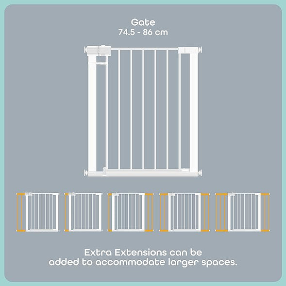 MOON Safety Gate – Adjustable Width 74.5–86 cm | Pressure Mounted